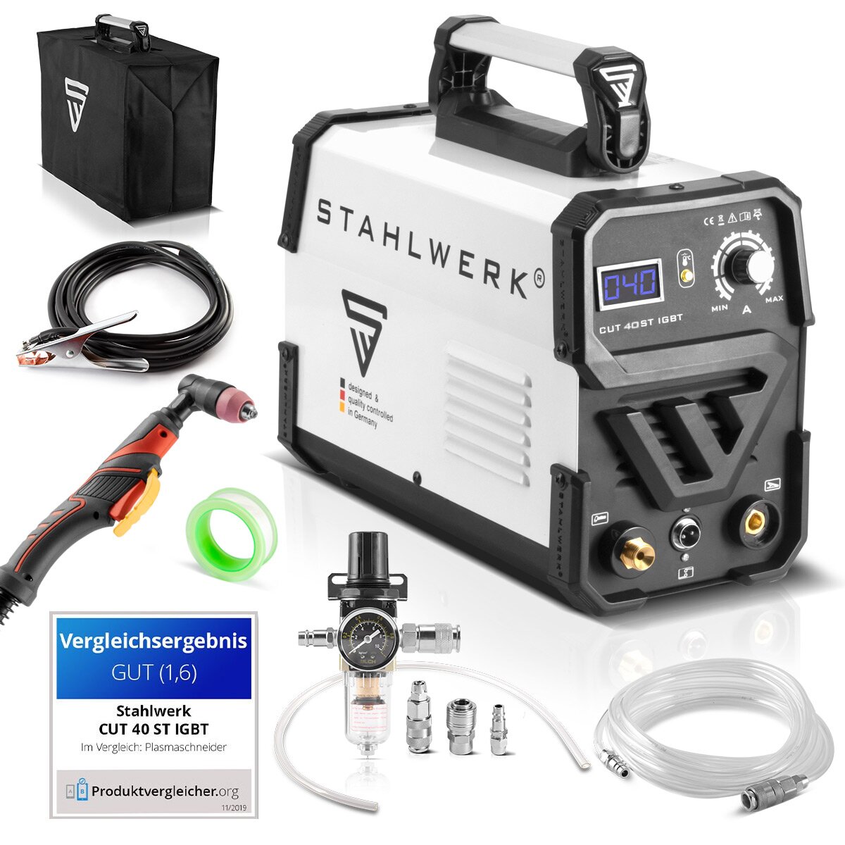 Cutter de plasma en acierworks Cut 40 ST IGBT / PLASMA CUTTER avec 40 A et HF Contact Inflammation / Plasma Cutter