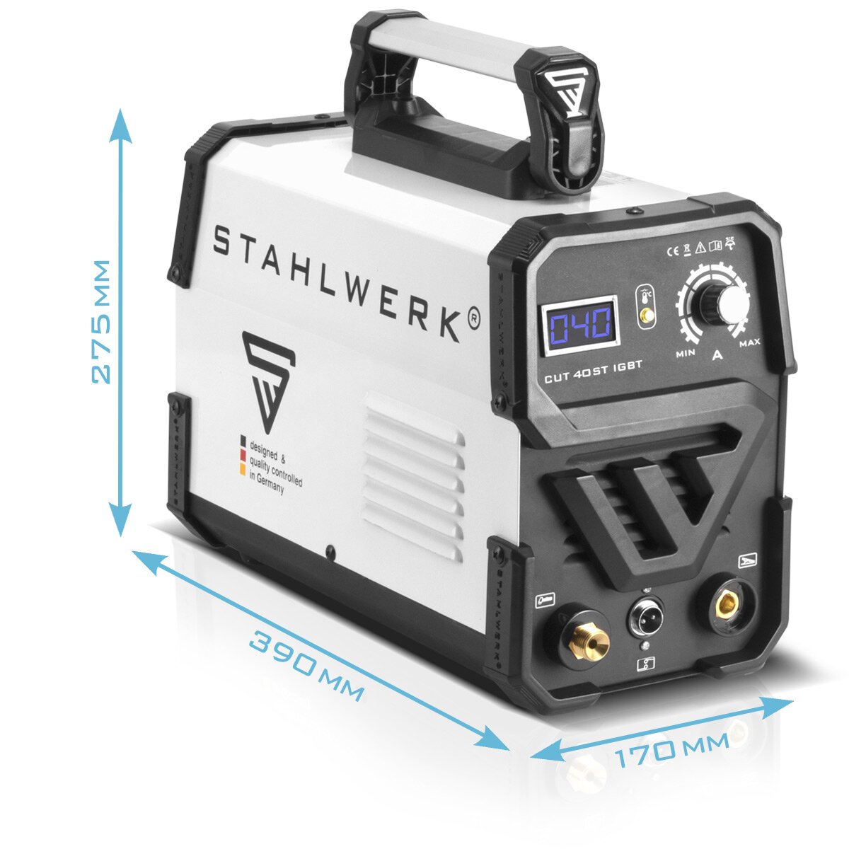 Cutter de plasma en acierworks Cut 40 ST IGBT / PLASMA CUTTER avec 40 A et HF Contact Inflammation / Plasma Cutter