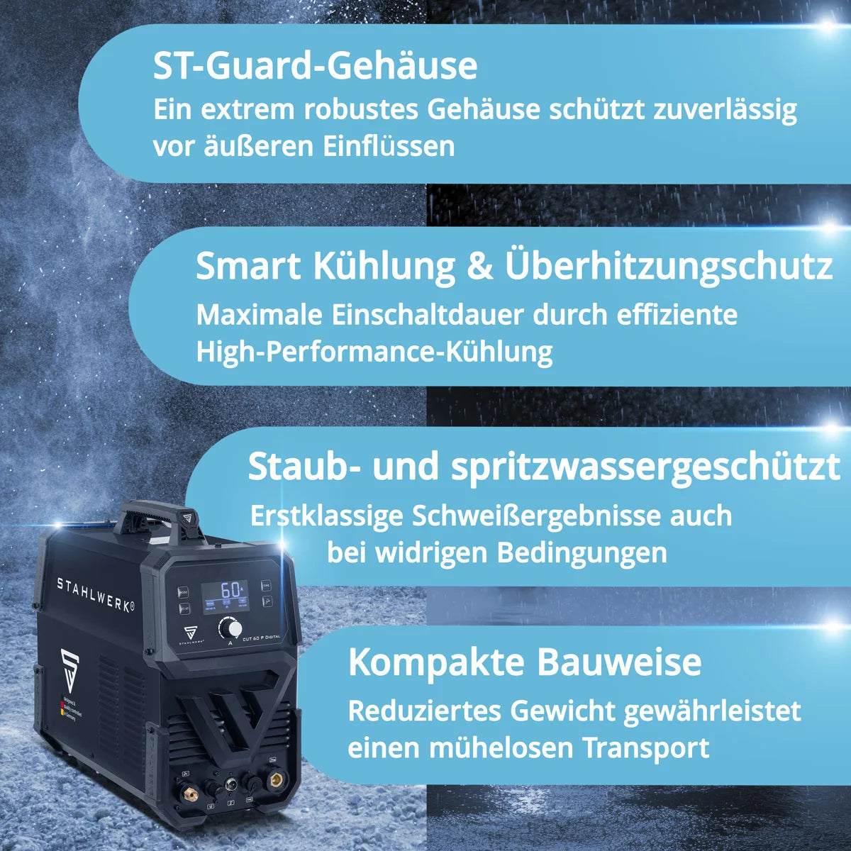 Stahlwerk cut 60 pilot igbt full equipment plasma cutter with 60 amps pilot, up to 24 mm cutting performance, for painted sheets & flight grost