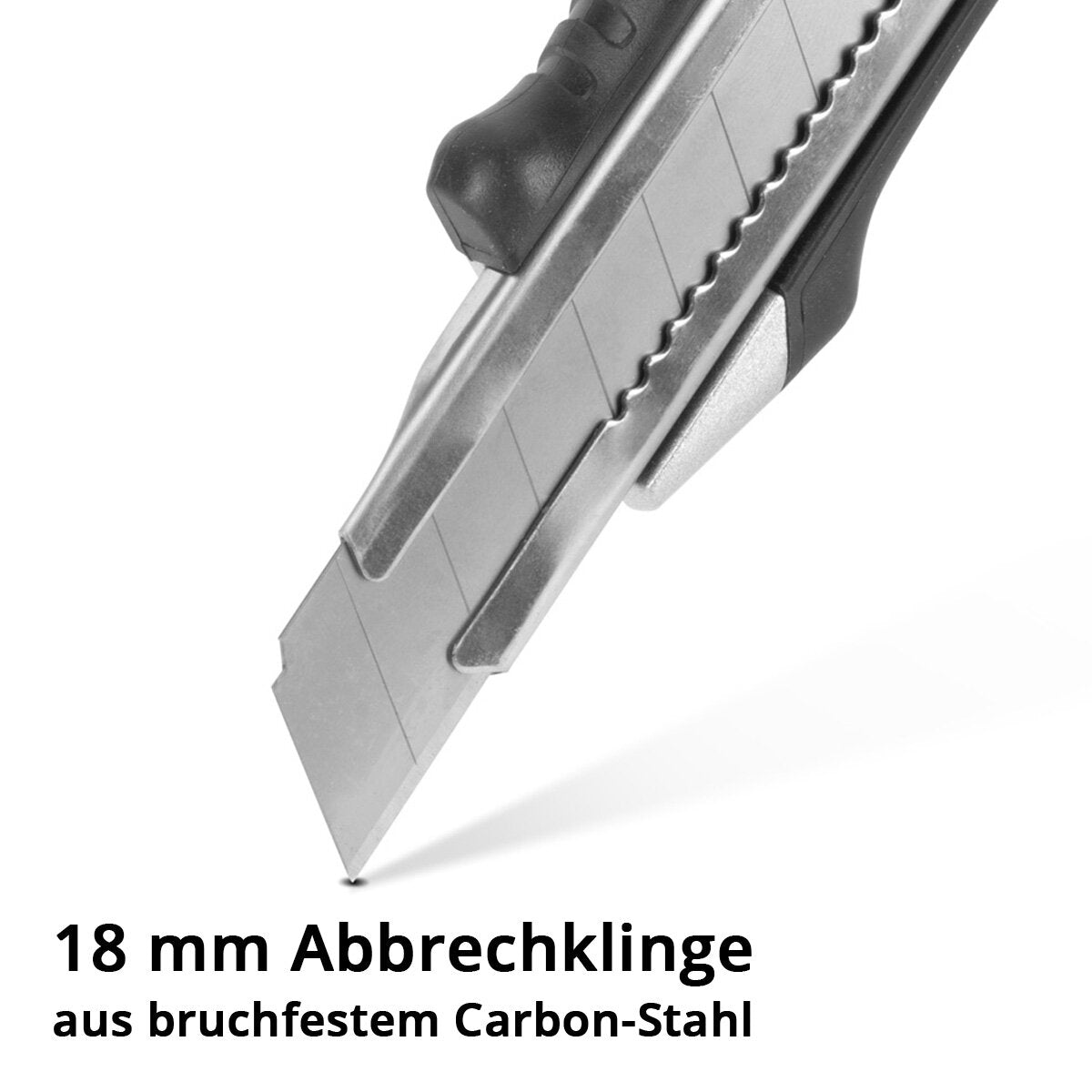 STAHLWERK Premium-Cuttermesser PCM-182 ST 3er Set mit 18 mm Abbrechklingen Profi Cutter | Teppichmesser | Sicherheitsmesser | Paketmesser | Kartonmesser