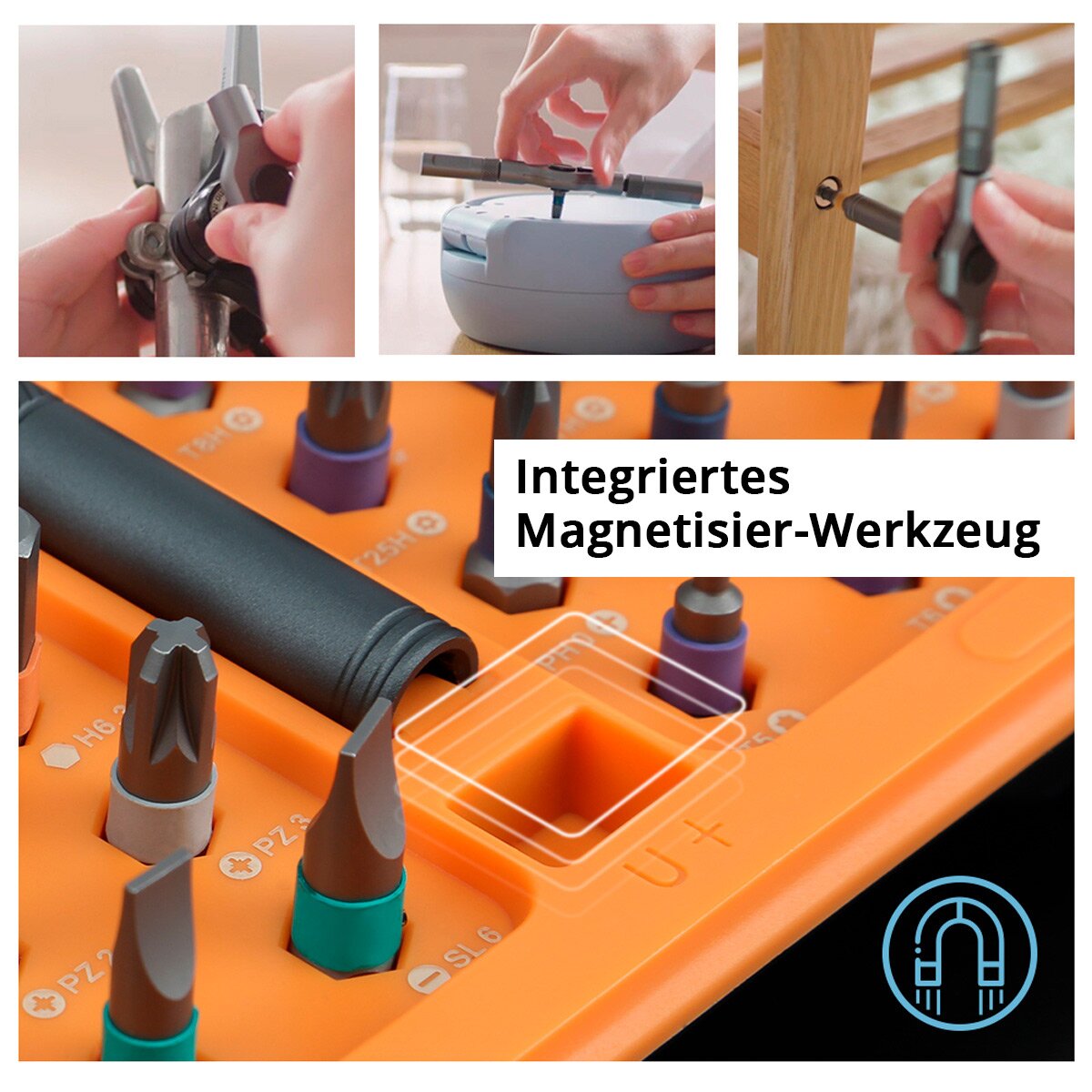 STAHLWERK Ratschen-Schraubendreher-Bit-Set RBS-42 ST 42-teilig Ratsche | Ratschenschlüssel | Steckschlüssel | Ratschen-Schraubenzieher mit T-Griff und umfangreichem Bit-Satz