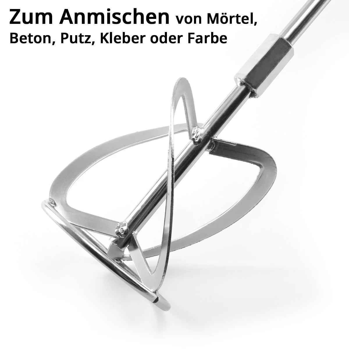 STAHLWERK Rührwerk RW-1200 ST | 1.200 W und 850 U/min | Elektrischer Mörtelrührer mit Zusatz-Quirl 120 x 600 mm | Drehzahlregelung und Sicherheitsschalter | Betonrührer | Farbrührer | Farbmischer