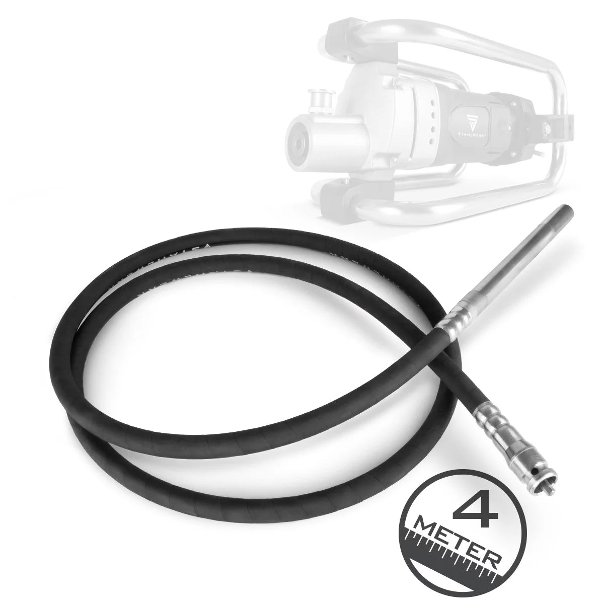 Bottiglia vibrante STAHLWERK Ø 35 mm | Lunghezza tubo 400 cm | Vibratore interno con albero flessibile per vibratori elettrici per calcestruzzo | Tubo vibrante per compattatori di calcestruzzo, vibratori a bottiglia e vibratori per calcestruzzo