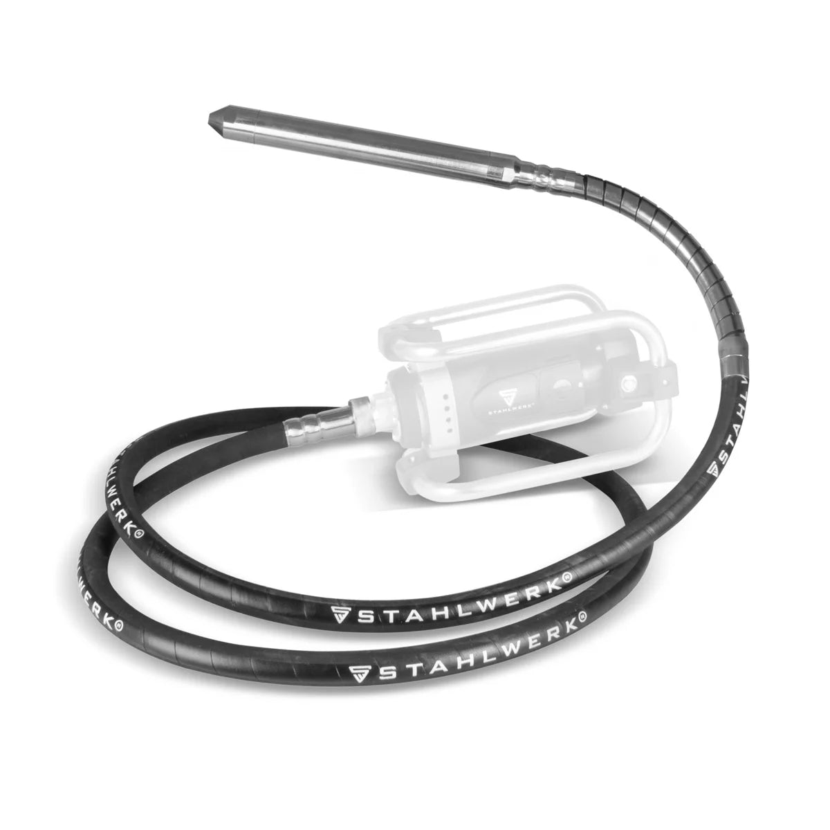 Bottiglia vibrante STAHLWERK Ø 45 mm | Lunghezza tubo 400 cm | Vibratore interno con albero flessibile per vibratori elettrici per calcestruzzo | Tubo vibrante per compattatori di calcestruzzo, vibratori a bottiglia e vibratori per calcestruzzo
