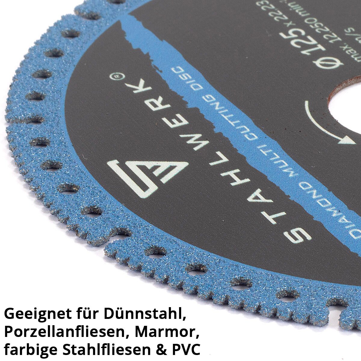 Disques de coupe en diamant en acier 3s à la lame de scie à la fois pour différents matériaux | 125 x 22,23 mm