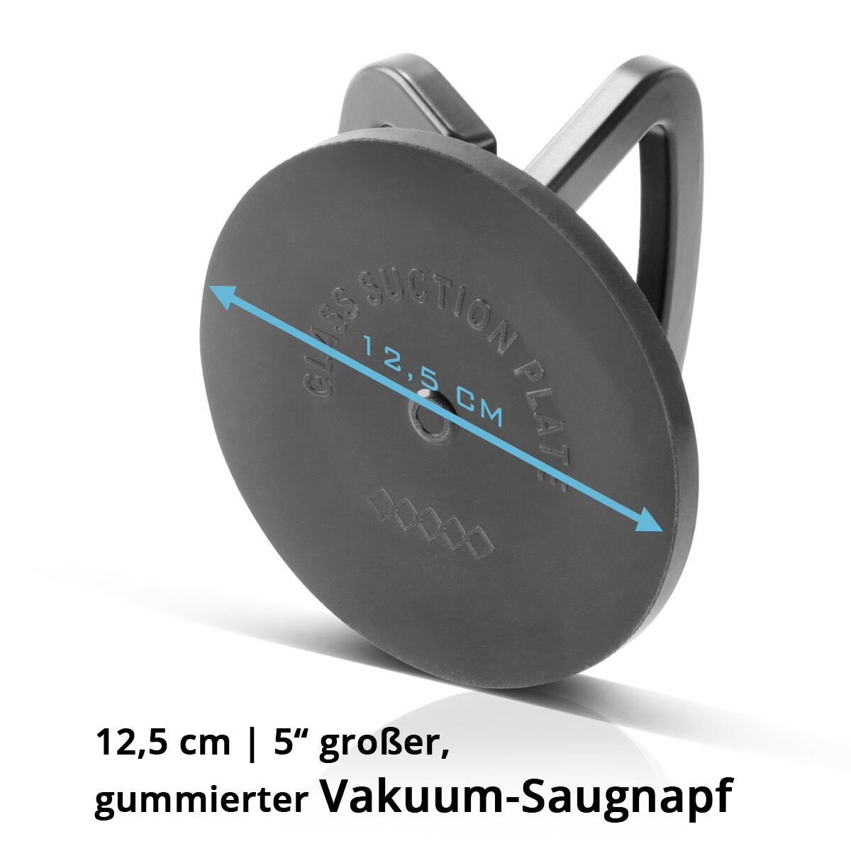 STAHLWERK Saugheber mit 50 kg Tragkraft und 12,5 cm | 5“ Durchmesser Vakuumheber | Glasheber | Fliesenheber | Scheibenheber | Saughalter | Sauggriff | Glassauger für Glas, Fliesen, Bleche, Möbel und Laminat