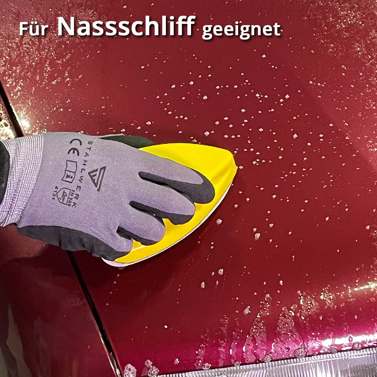 STAHLWERK Handschleifblock Set mit P80 | P100 | P120 | P150 | P180 | P240 | P320 Körnung, Schleifblock | Schleifschwamm | Handschleifer aus PU-Schaumstoff mit Klett-Schleifmittel 98 x 140 mm