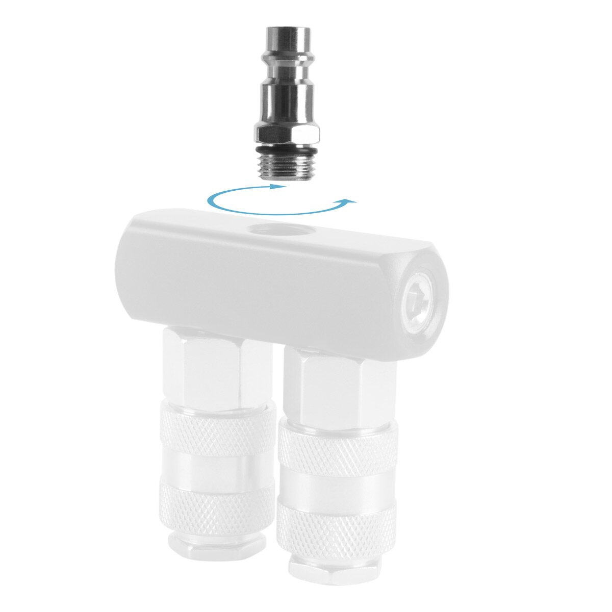 Steelwork 5 Set Embrayage à vitesse d'air comprimé Stcniptel NW 7.2 avec fil extérieur de 1/4 de pouce, mamelon rechargeable | Coupe | Branche | Adaptateur | Accessoires pour compresseurs d'air comprimés