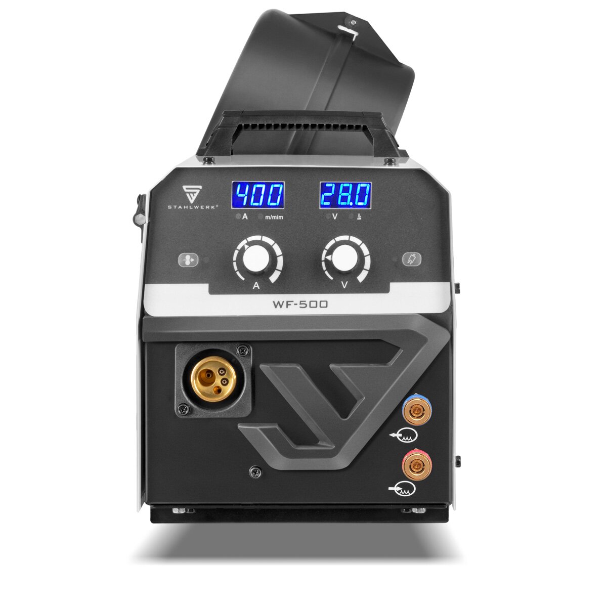 STAHLWERK Schweißgerät MIG MAG 400 Pro Vollsynergischer, wassergekühlter IGBT Inverter mit 400 A und Puls-Funktion 3-in-1 Kombi-Schweißanlage MIG MAG | MMA | Lift-TIG