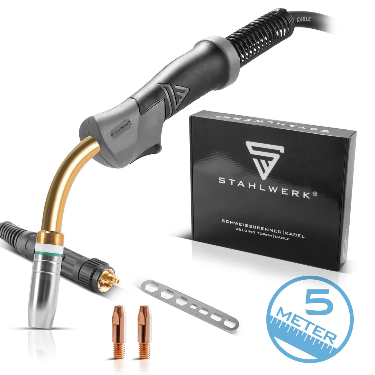 Stahlwerk MIG MAG-WEISSBRENER AK25 / MB25 with 5 meters of hose package / burner for Mig Mag welding equipment