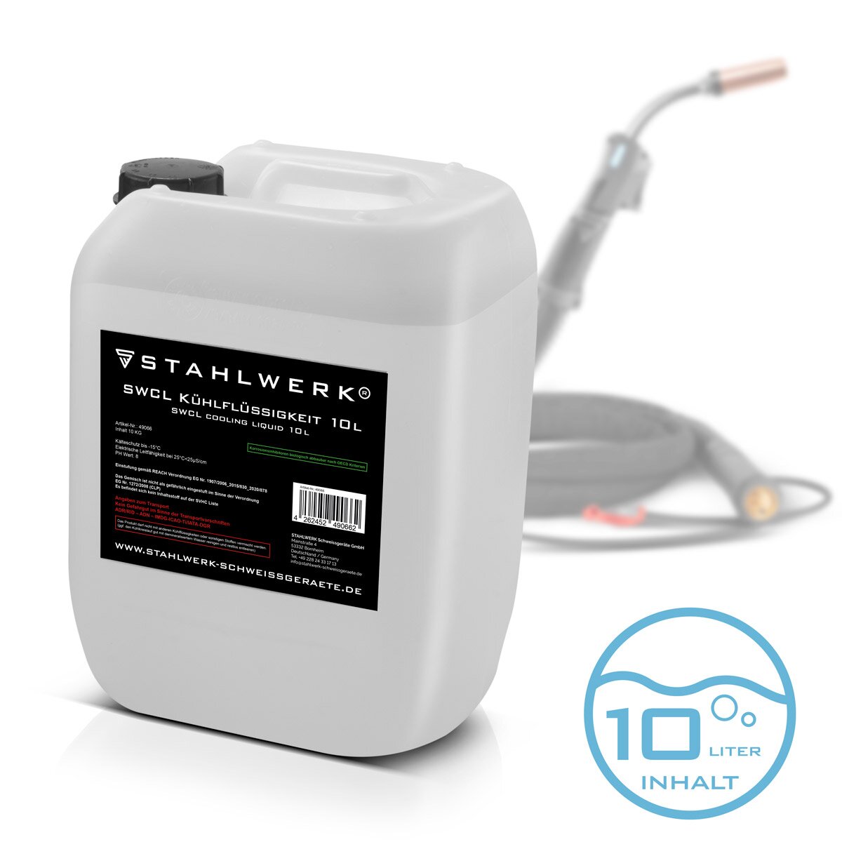 Fluido di raffreddamento SWCL 10 L SCOPISTRA da 25 µs/cm a -15 ° C Freve di raffreddamento | Raffreddamento ad acqua | Acqua di raffreddamento per refrigeratori d'acqua e pacchetti di tubi pieni di acqua di dispositivi di saldatura e taglieri al plasma
