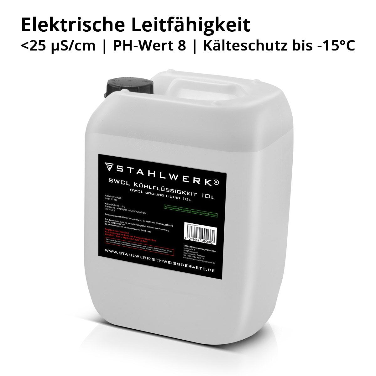 Fluido di raffreddamento SWCL 10 L SCOPISTRA da 25 µs/cm a -15 ° C Freve di raffreddamento | Raffreddamento ad acqua | Acqua di raffreddamento per refrigeratori d'acqua e pacchetti di tubi pieni di acqua di dispositivi di saldatura e taglieri al plasma