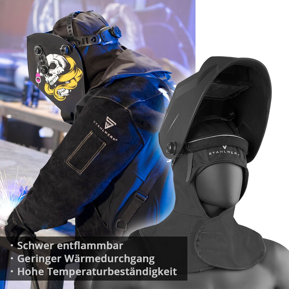 Hotte de soudage en acier | Chapeau de soudage | Casque de soudage | Capeur de soudage | Masque soudeur | Vêtements de protection de soudage inhibiteurs pour le soudage et la coupe du plasma
