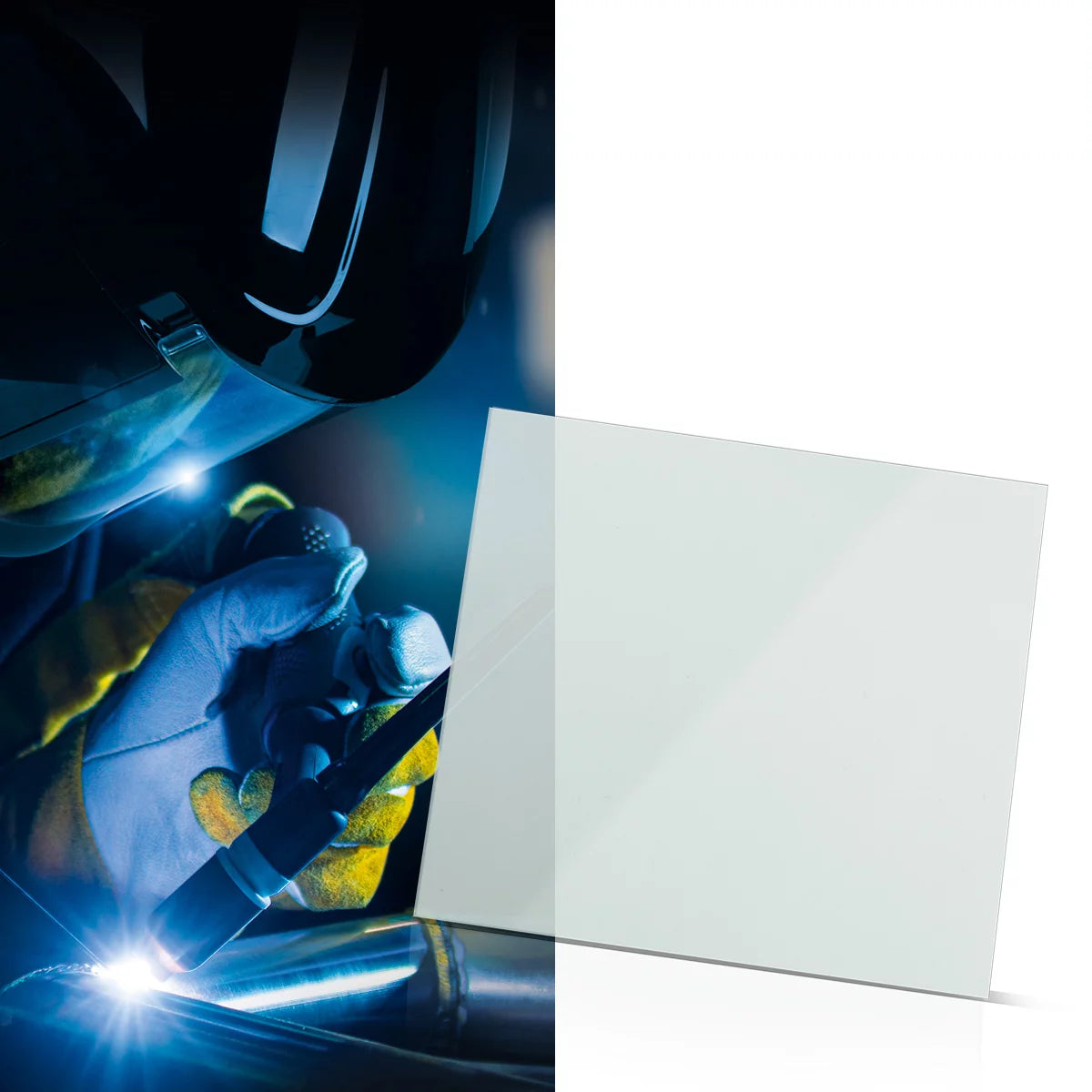Lentes de repuesto para casco de soldadura STAHLWERK, juego de 6 | Lentes de repuesto internas y visor externo | Vidrio de protección para soldadura | Gafas de protección según EN ISO EN ISO 16321 para cascos de soldadura totalmente automáticos | TITANIO
