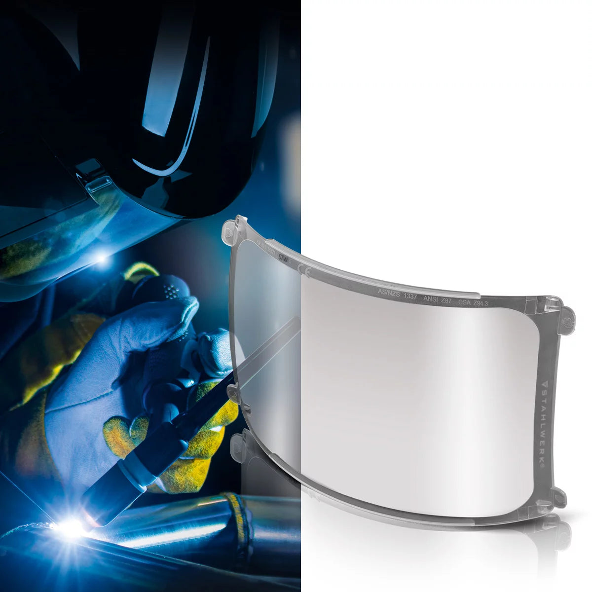 STAHLWERK welding helmet replacement lenses set of 6 replacement lenses inside and outside Welding protection glass | Visor lens | Protective glasses EN ISO 16321 for fully automatic welding helmet RAPTOR