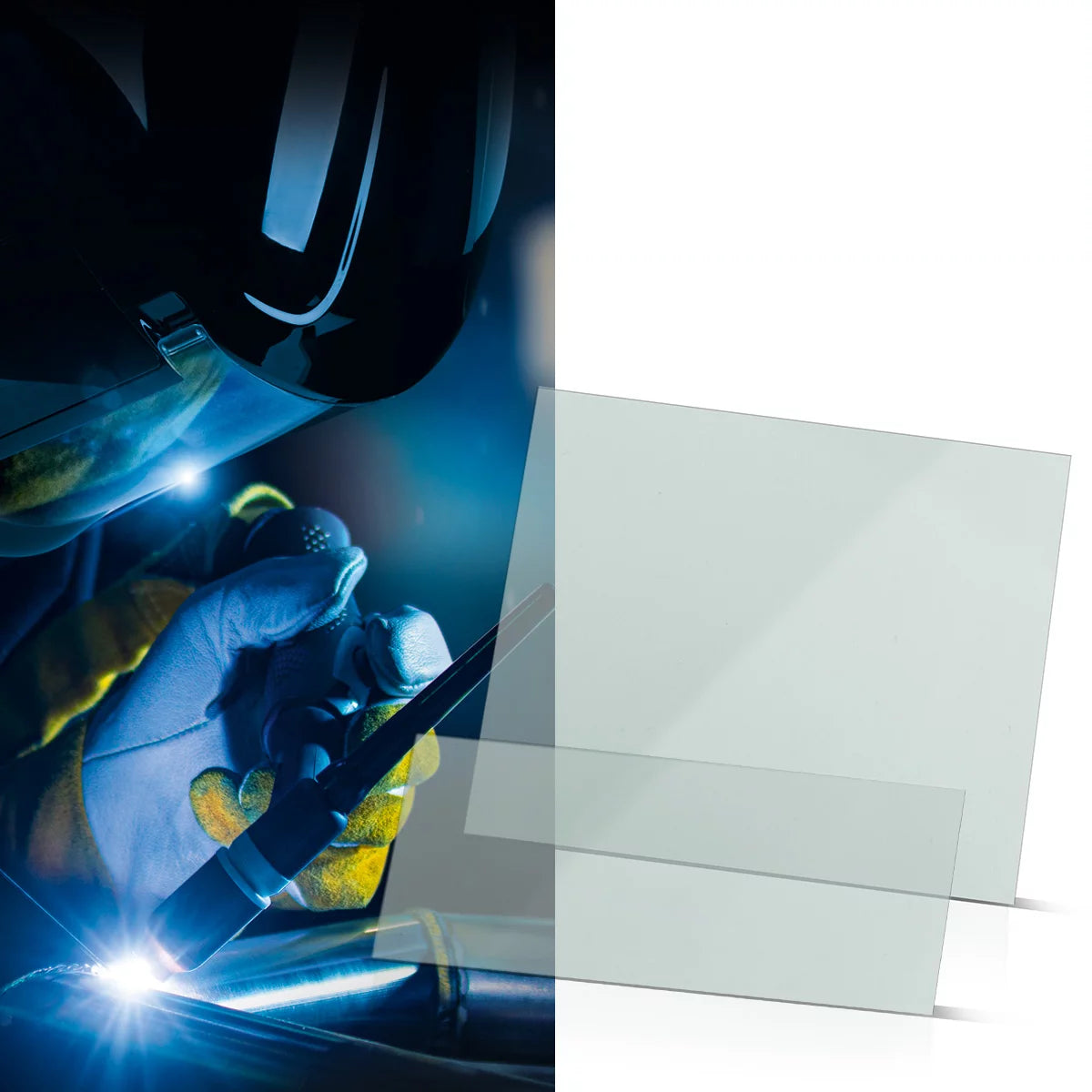 STAHLWERK Welding Helmet Lenses Set of 6 | Replacement lenses inside and outside | Welding protection glass | Visor lens | Protective glass according to EN ISO 16321 | Replacement lenses for the fully automatic WORKER welding helmet