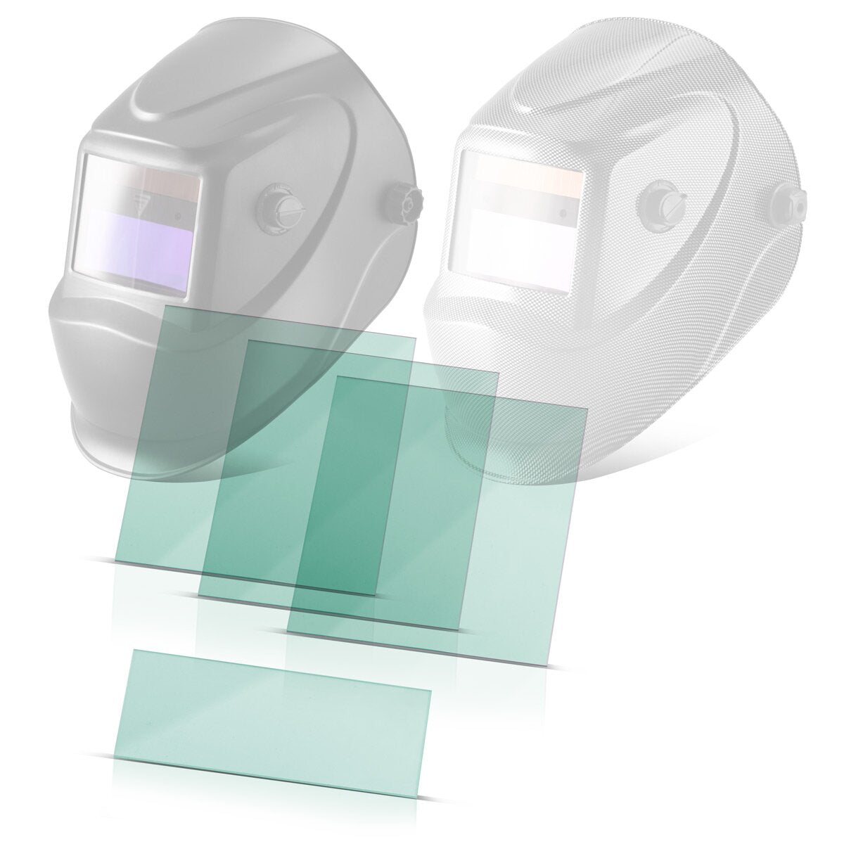 Acciaio schweißhelm intenzioni 4 set, bicchieri di sostituzione interni ed esterni | Vetro di protezione della saldatura | Dischi di sostituzione per caschi di saldatura completamente automatici ST 450 R | ST 450 RC
