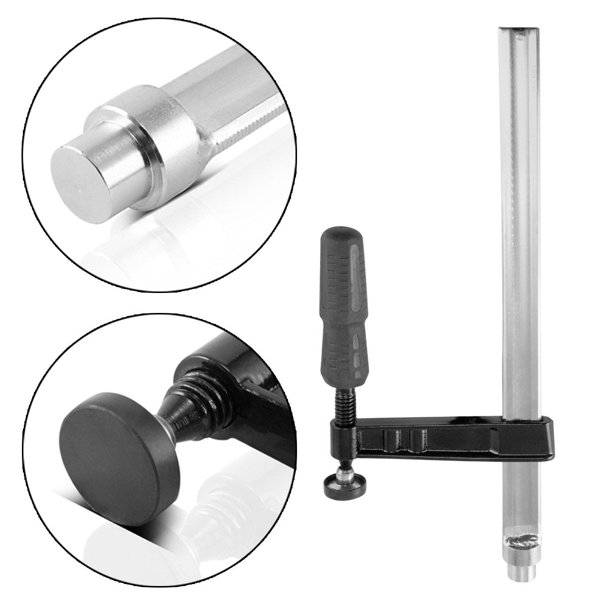 STAHLWERK Schweißtisch-Zubehör-Basic-Set Hochwertige Spann- und Fixierhilfen für D22 Lochsystem mit 2 Schraubzwingen und 4 Spannbolzen