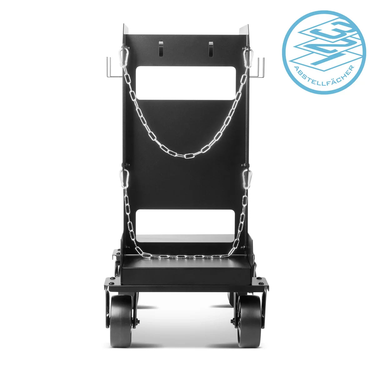 STAHLWERK welding trolley SW-600-ST | 1.5mm wall thickness | Robust welding equipment trolley | Plasma cutter transport trolley with hose and cable holder | Gas bottle chain lock | Longlife rubber wheels