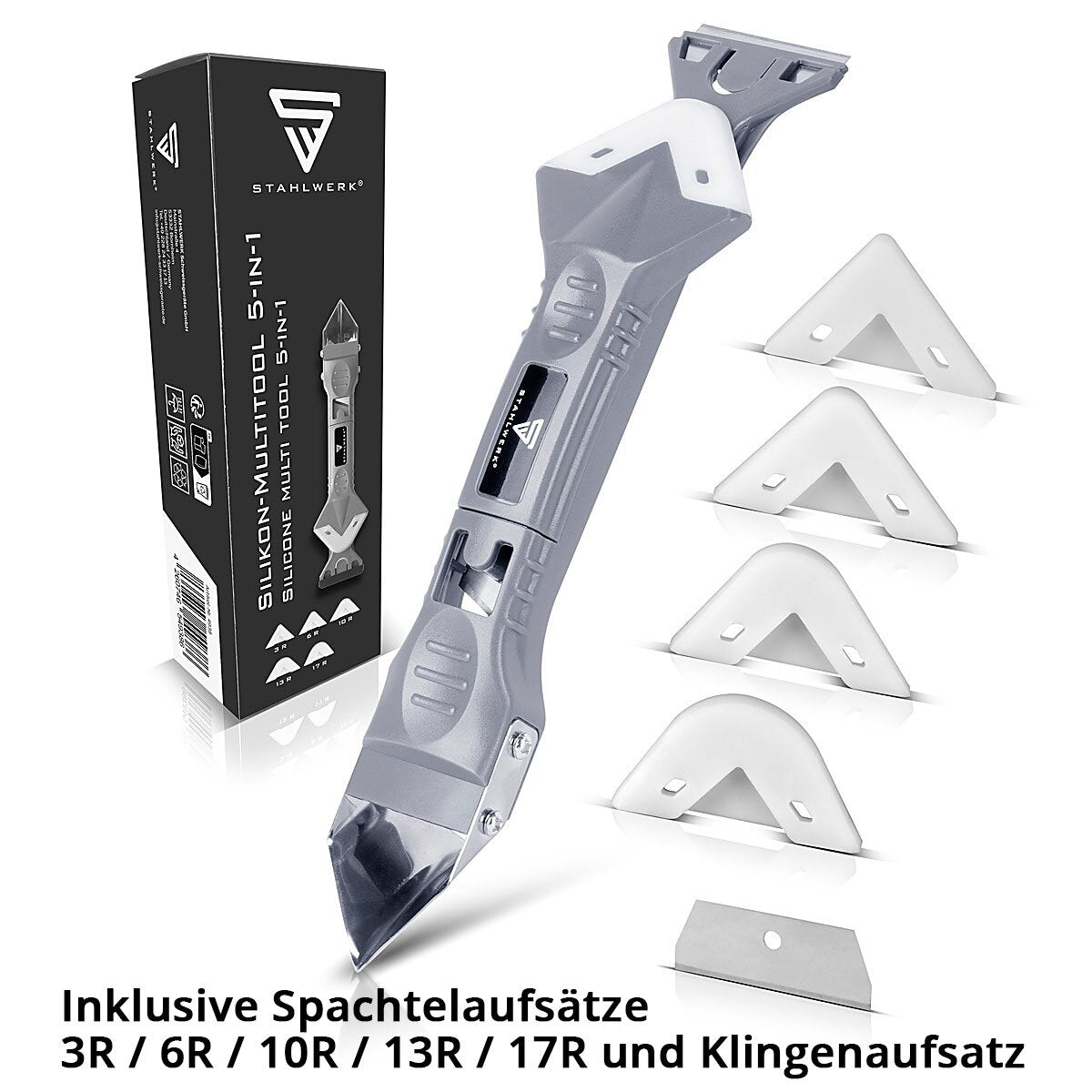 Strumento di giunzione in silicone in acciaio 5 in 1 Filler in silicone | Silicone-shaber | Fugen Puller | Jay Cleaner | Fuga lisciatura | Raschiatori congiunti | Remover di silicone