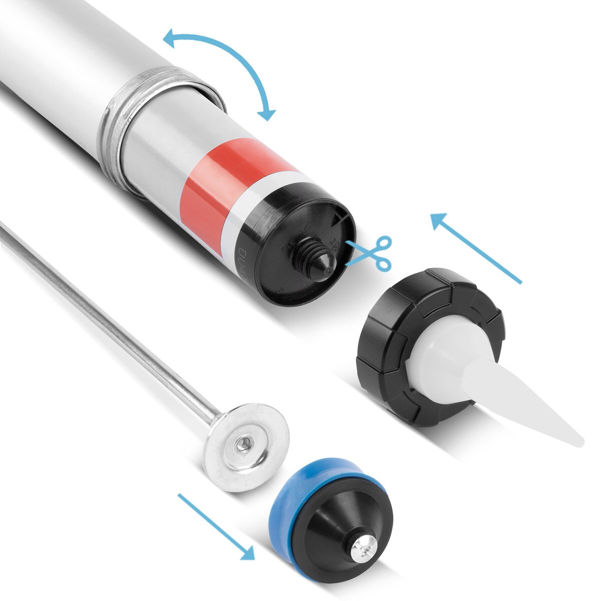 Steelworks Silicone pistol SP-600 ST 600 ml cartridge press / cartridge gun made of stable aluminum for cartridges and bags for silicone and applying adhesive and sealing materials