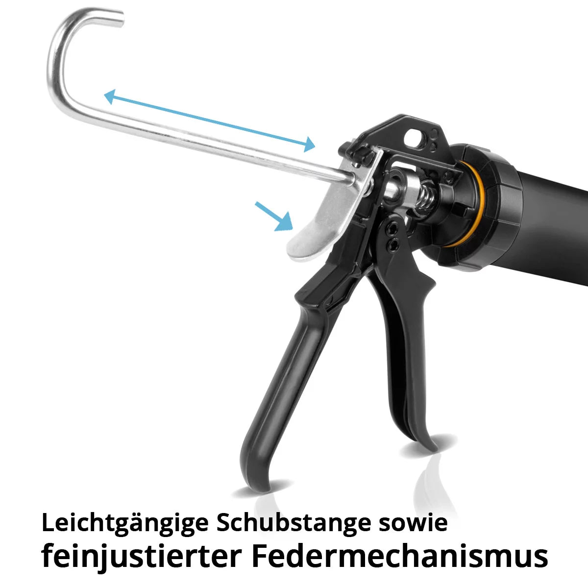 In acciaio in silicone pistola SPB-600 ST con 600 ml di pressa in silicone in alluminio | Acrilpistol | Kartuschenprede | Bag Press | Spruzzatore di silicone | Pistola da cartuccia per cartucce e sacchetti per tubo