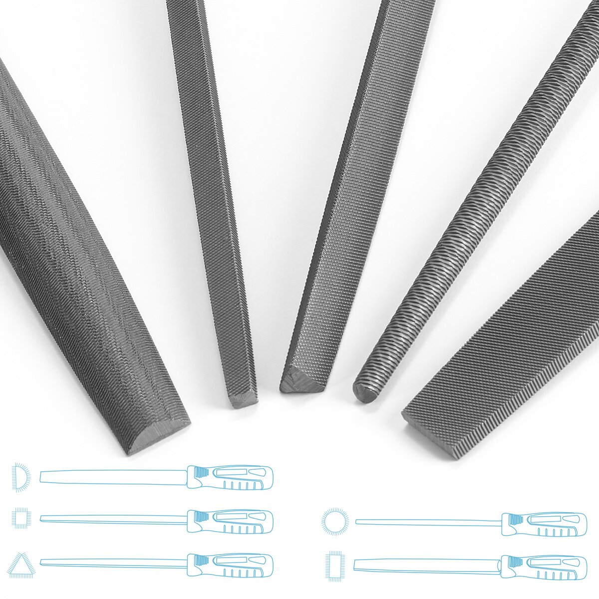 Stahlwerk steel files 5 Set 200 mm | 8 "Raspeln | metal files | workshop files | File set for professional editing metal, wood and plastics