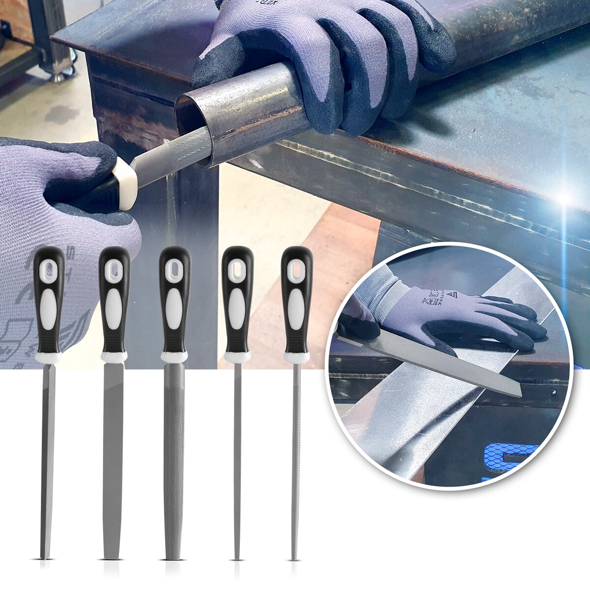 Stahlwerk steel files 5 Set 200 mm | 8 "Raspeln | metal files | workshop files | File set for professional editing metal, wood and plastics