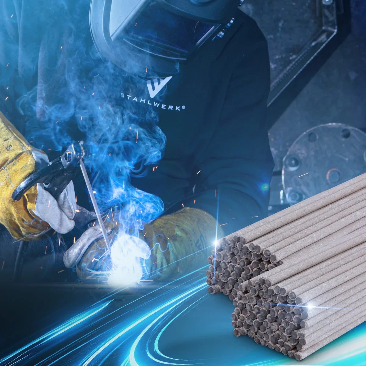 STAHLWERK 2 x AWS E6013RR stick electrodes thick rutile coated 2 mm x 300 mm, welding current 50-70 A, high chemical purity, 2 kg MMA ARC