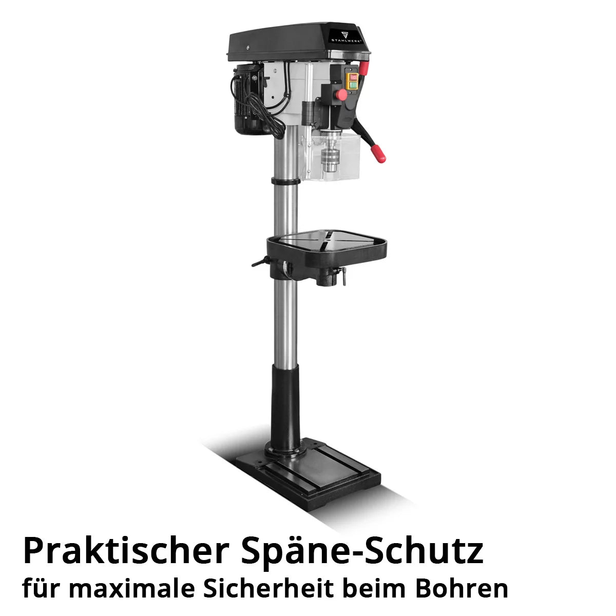 Perceuse à colonne STAHLWERK BD-1500 ST | Perceuse à colonne puissante 1500 watts pour les bricoleurs et la construction métallique | Diamètre de perçage Ø 20 mm | 150 - 2 450 tr/min | Table de perçage robuste et base en métal