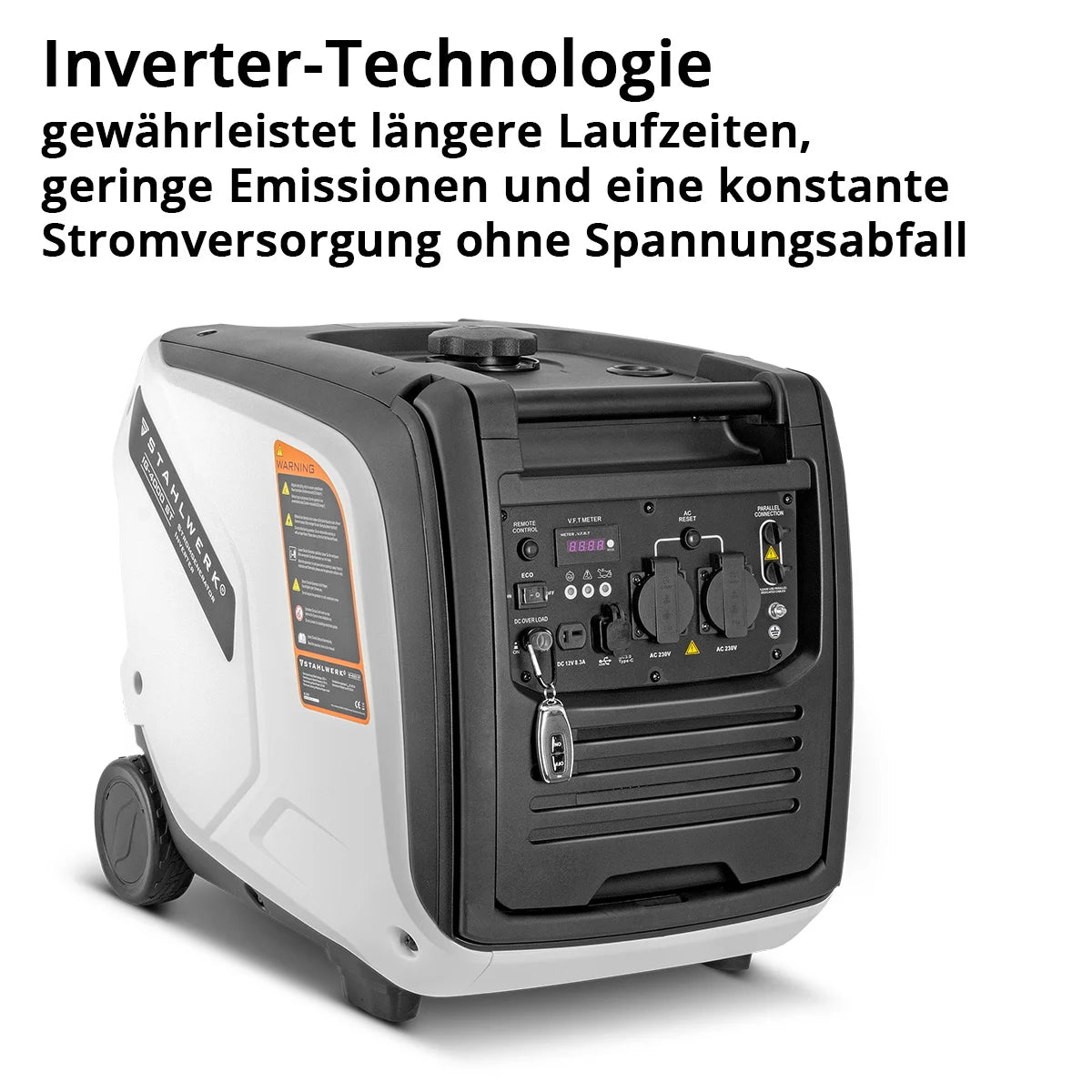 STAHLWERK IG-4000 ST Benzin Generator 4 kW | 5,44 PS | Inverter Stromgenerator | Multi-Versorgungs Generator | Notstromaggregat, 4-Takt, 5-Verbraucher-Anschlüsse, verbrauchseffizient und wartungsarm