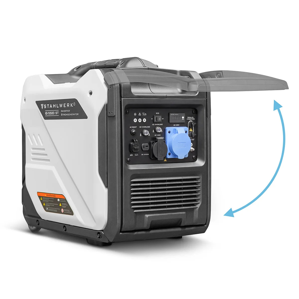 STAHLWERK IG-5500 ST Benzin Generator 5,5 kW | 7,48 PS | Inverter Stromgenerator | Stromerzeuger | Notstromaggregat mit Fernbedienung & E-Starter, verbrauchseffizient und wartungsarm
