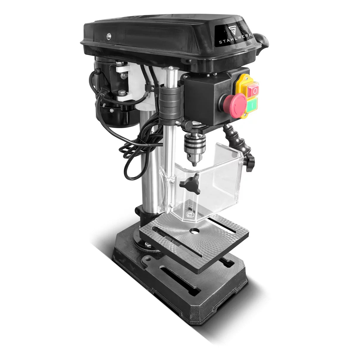 Perceuse à colonne STAHLWERK BD-350 ST | Perceuse d'établi précise 350 W pour bricolage, construction métallique | Diamètre de perçage Ø 13 mm | 620 - 2 620 tr/min | Table de perçage robuste et base en métal pour plus de stabilité