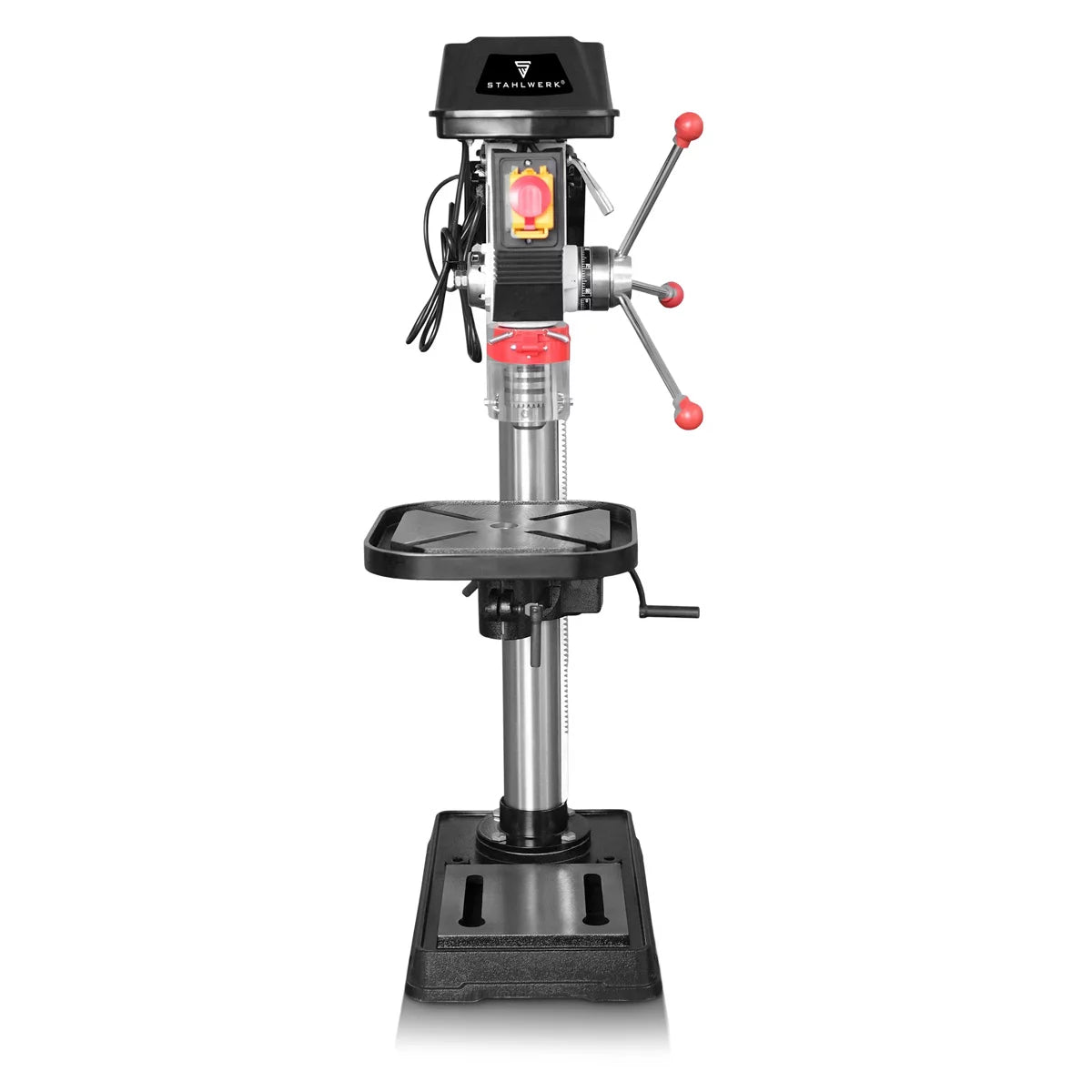 Perceuse à colonne STAHLWERK BD-550 ST | Perceuse à colonne robuste de 550 W pour le bricolage et la construction métallique | Diamètre de perçage Ø 16 mm | 200 - 2 800 tr/min | Table de perçage robuste et base en métal pour plus de stabilité