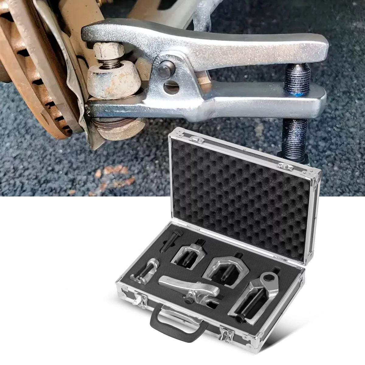 Steelworks Support Joint-Down-Down Set Presser da giunto a sfera in 5 parti | Spelling Rod Puller | Bullone articolare impressionante | Strumento articolare Trot | Strumento speciale per auto