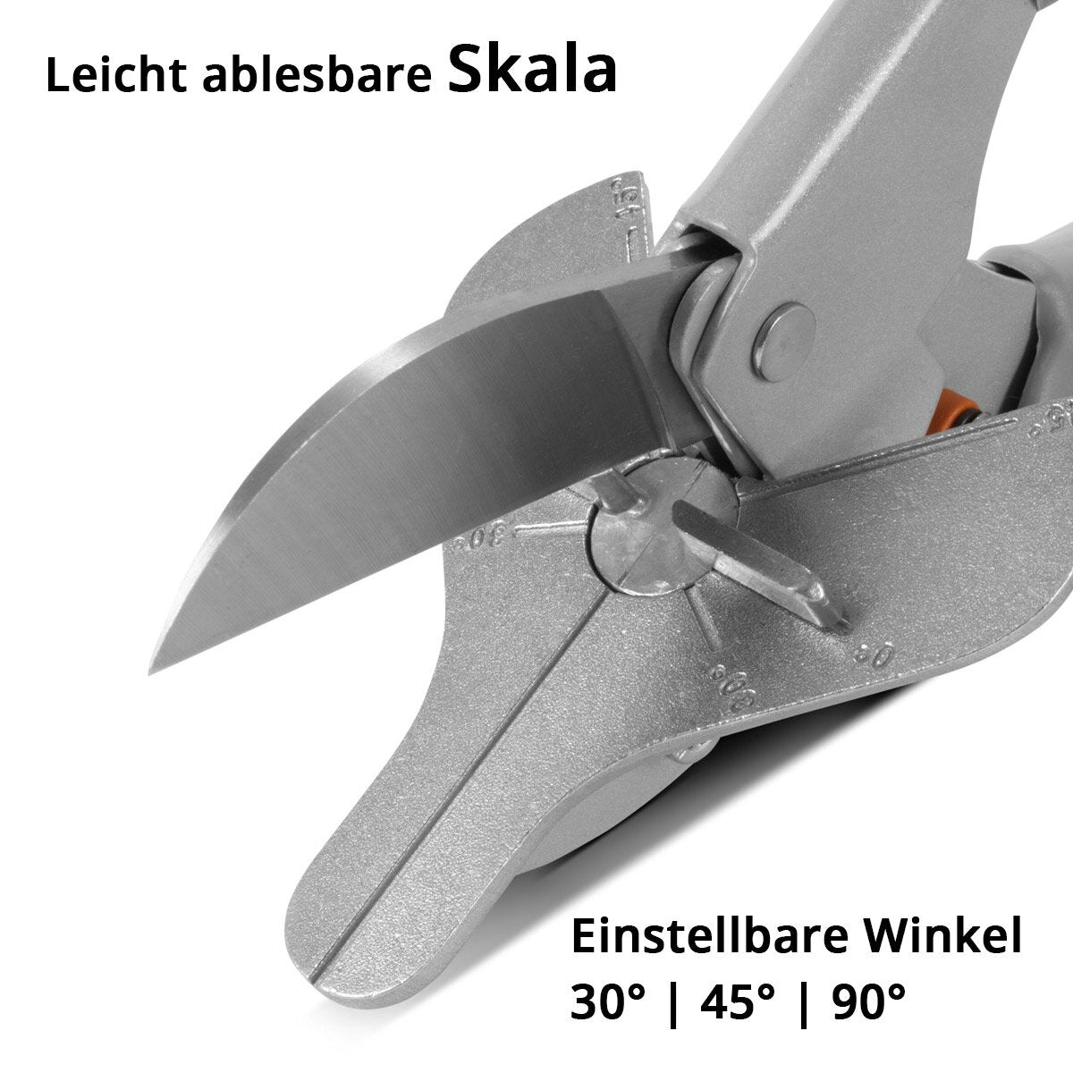 Steelworks Gehrungschneider | Ciseaux mire | Ciseaux multiculaires | Ciseaux à éteinte pour couper du vinyle, du PVC, du caoutchouc et bien plus encore. | Angle réglable 30 ° | 45 ° | 90 °