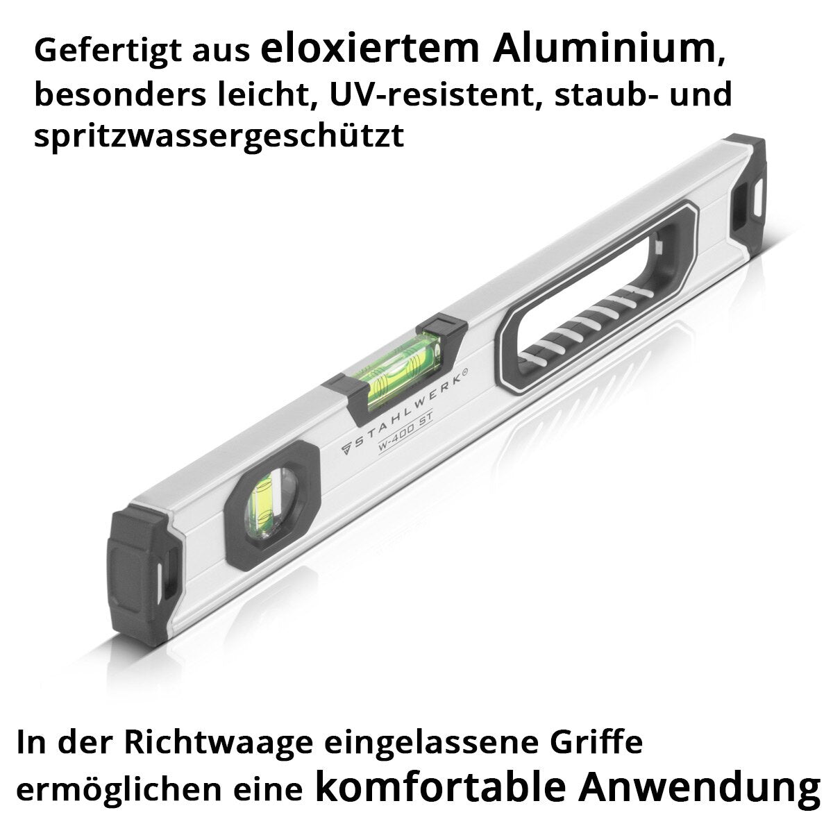 Échelle d'eau en acier W-400 ST en aluminium avec une échelle directionnelle magnétique de longueur de 400 mm | Échelle de l'eau de l'aimant | Échelle d'eau en aluminium