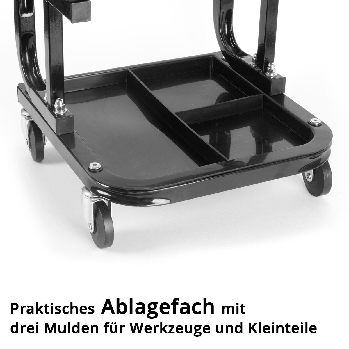Taller de Steelworks Taller WRS-35 St con 136 kg Capacidad de carga Taller Taller Silla | Taburete de rollo | Heces de trabajo | Asiento de troll de taller con rodillos de dirección descuidados y comederos de almacenamiento prácticos