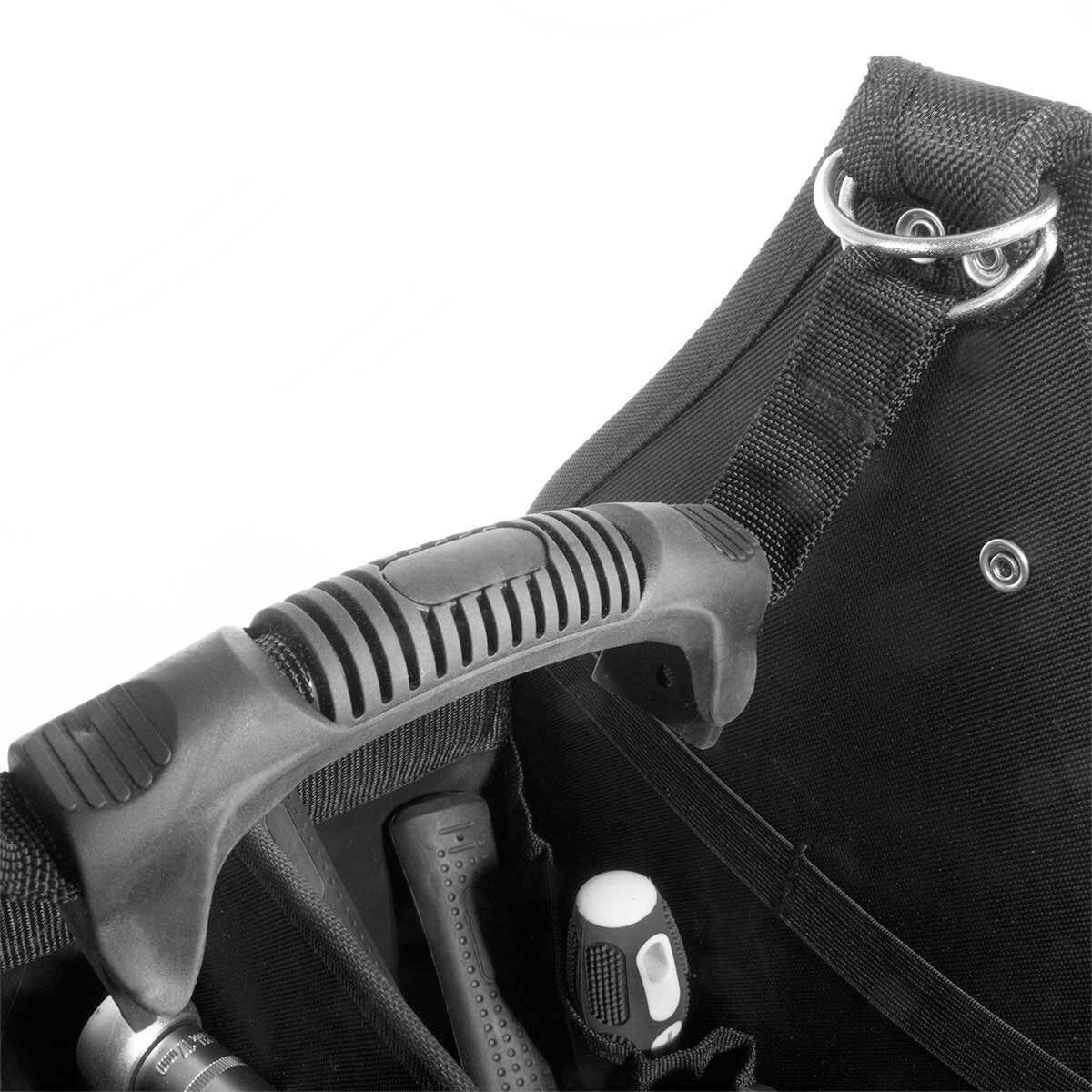 Borsa per utensili Stahlwerk con 11 tasche esterne e 2 grandi compartimenti interni con 5 tasche interne, robusto custodia per assemblaggio / borsa per utensili con manico e tracolla in tessuto durevole in poliestere