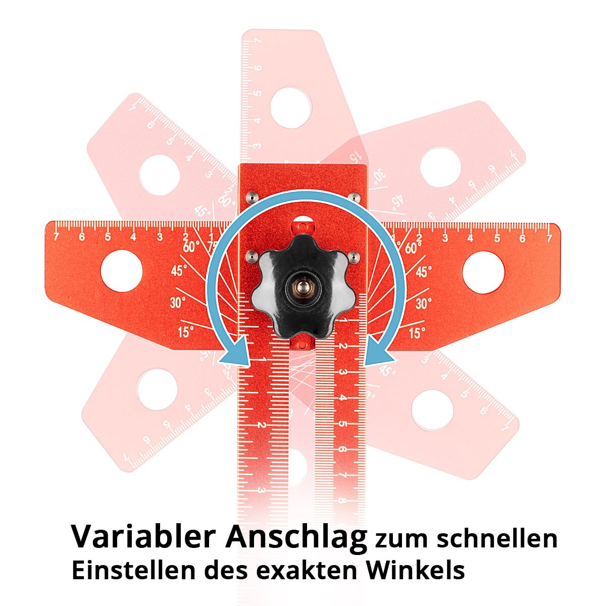 Steelworks Winkel Anireißlineal made of aluminum with attack and marking pen Marking teaching | Anrißdöchre | Marking lineal | Presentation to tear, mark and draw