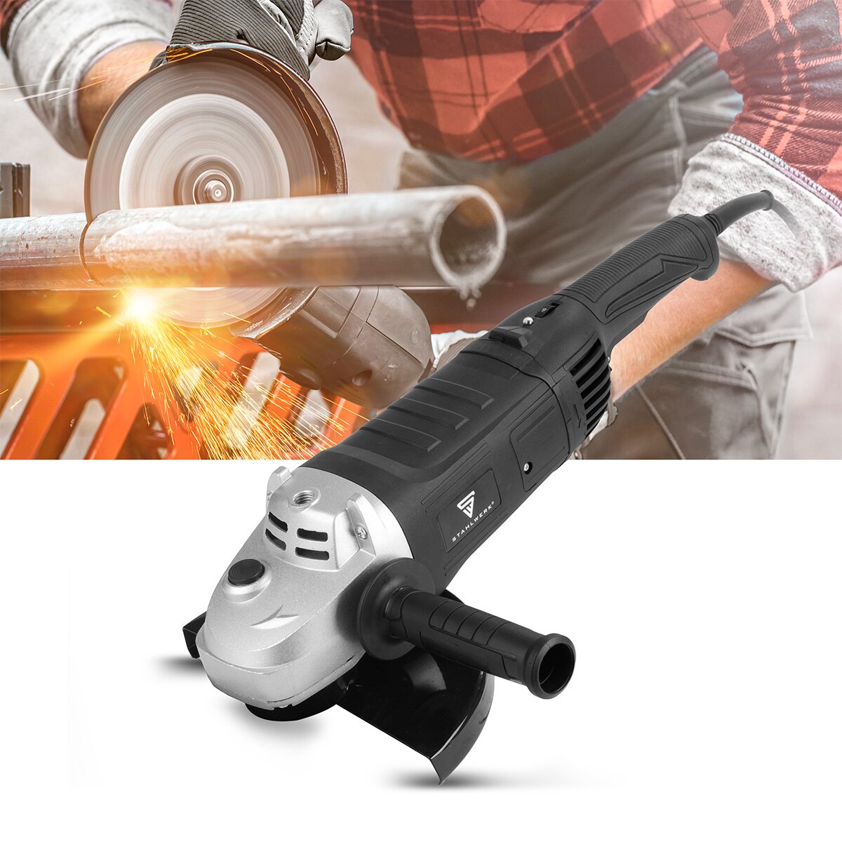 جلاخة زاوية STAHLWERK WS-2600 ST بقوة 2600 واط و2800 - 6500 دورة في الدقيقة لأقراص الطحن والقطع الكهربائية مقاس 230 مم | قطع القاطع | آلة طحن