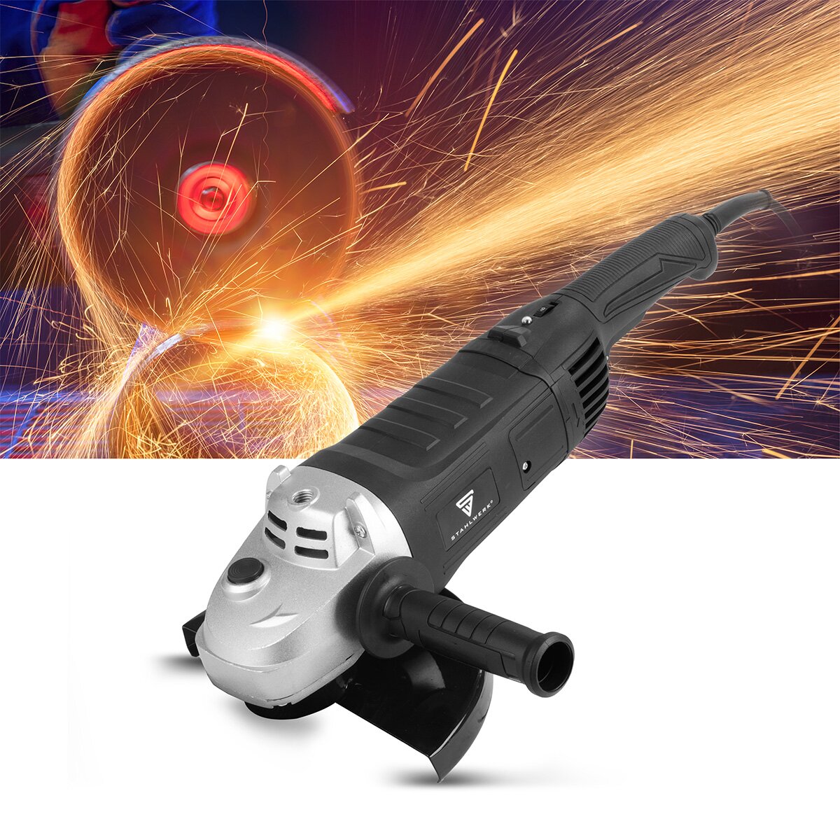 جلاخة زاوية STAHLWERK WS-2600 ST بقوة 2600 واط و2800 - 6500 دورة في الدقيقة لأقراص الطحن والقطع الكهربائية مقاس 230 مم | قطع القاطع | آلة طحن