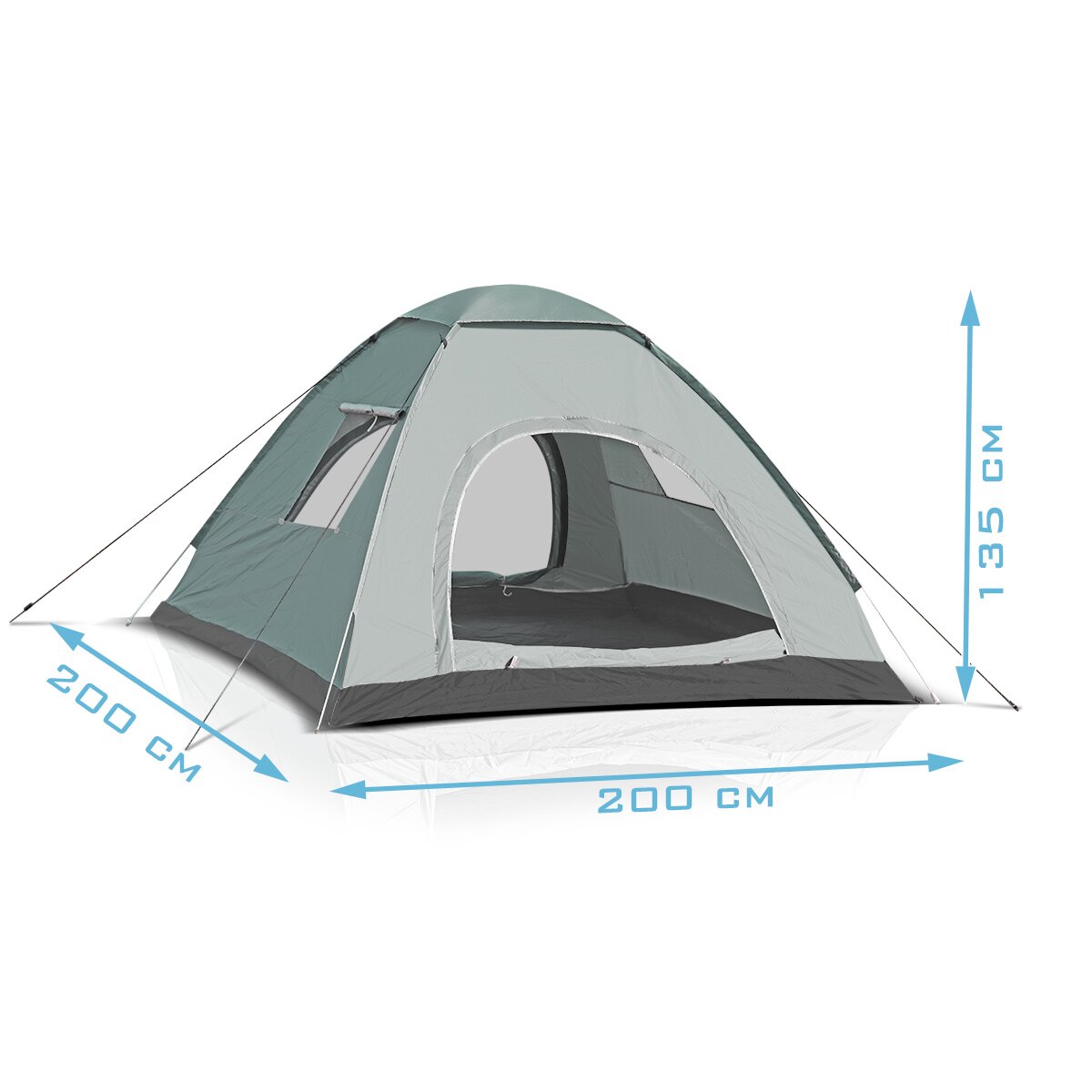 Tent de camping Stahlwerk Z-200 ST 200 x 200 cm Tent pop-up auto-construit | Tent Wurf | Igluzelt | Tente pliante | Tent à dôme | Tente de randonnée | Tente pour 2-3 personnes, y compris le sac de transport