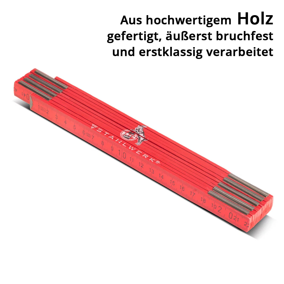 STAHLWERK Zollstock 1. FC Köln Edition 2 m Meterstab | Gliedermaßstab | Maßstab | Metermaß