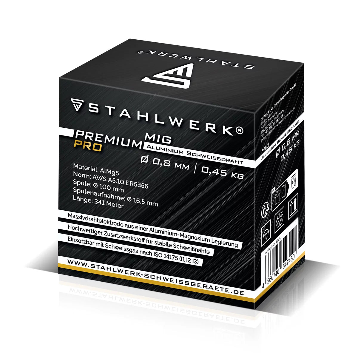 Steelworks 2 x MIG MAG Soudage en aluminium fil ER5356 (ALMG5) 0,8 mm 0,45 kg Rouleau de fil | Bobine de fil | Matériel supplémentaire | Fil de sueur universel | Electrode de fil solide