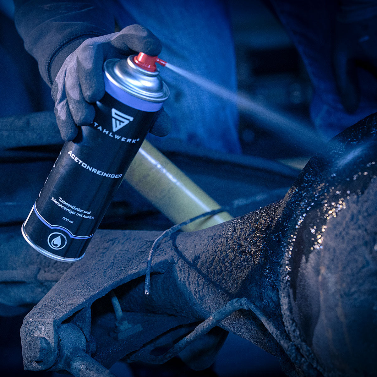 Steelworks 3 Set Aceton cleaner and turbo fold for cleaning and degreasing brakes and mechanical parts, suitable for industry, workshop and DIY