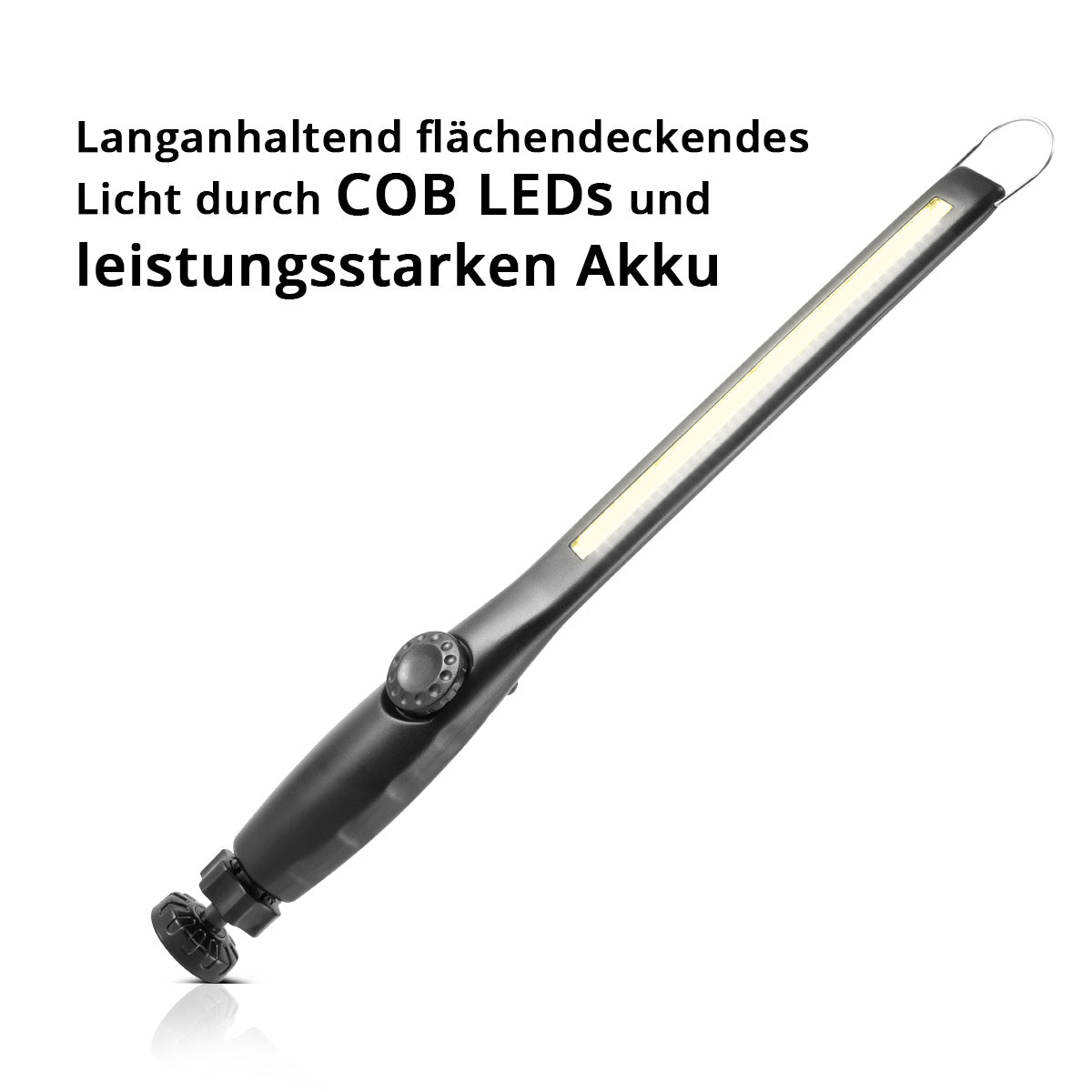 Steelwork LED work lamp AL-300 ST Powerful stable lamp / stable lamp / flashlight with integrated battery, USB connection and swiveling magnetic foot, continuously adjustable