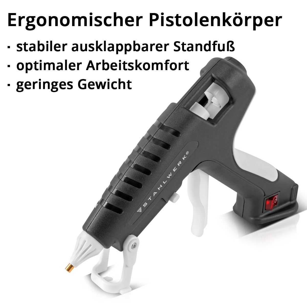 STAHLWERK Heißklebepistole HKP-250 ST Profi-Klebepistole / Heißkleber / Schmelzklebepistole mit Rückschlagventil und 250 Watt für 11 mm Heißklebestifte