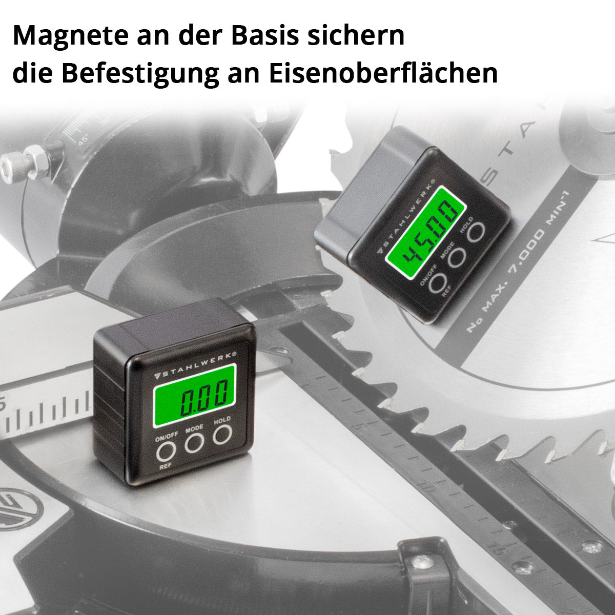 STAHLWERK Digitaler Winkelmesser LB-360 ST Neigungsmesser, Level Box, Inclinometer mit Magnetfuß und beleuchtetem LCD-Display zur präzisen Vermessung von Winkeln und Neigungen