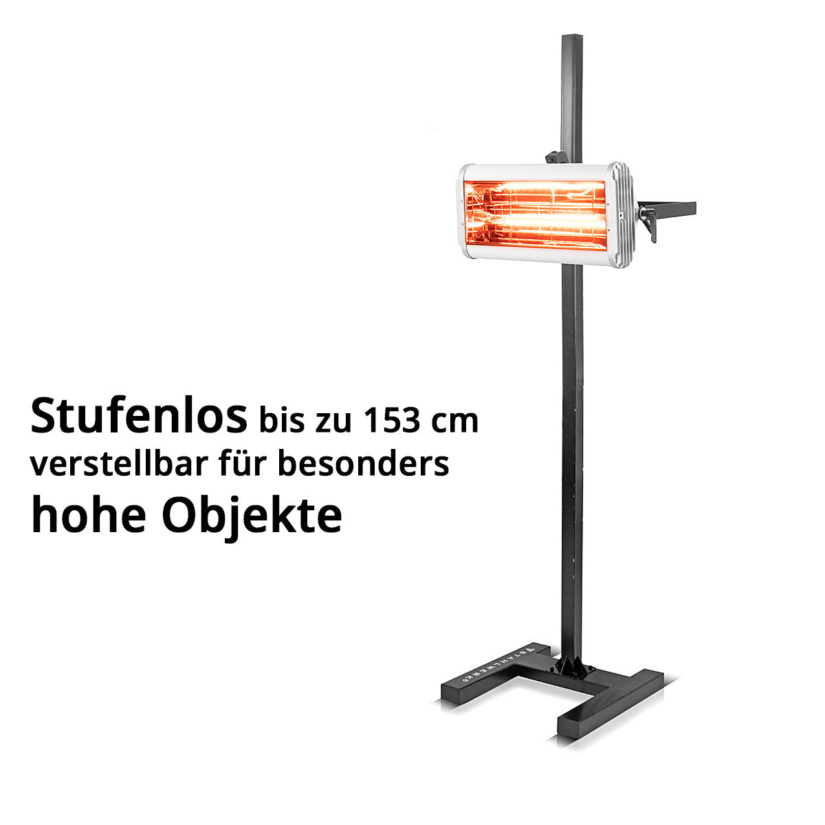 STAHLWERK Infrarot Lacktrockner IL-1200 ST mit 1.200 Watt und Stativ, leistungsstarker Infrarottrockner / IR Strahler / IR Trockner zum professionellen Trocknen von Autolack, Grundierungen uvm.